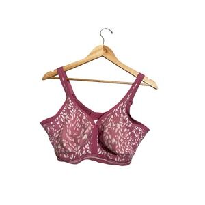 Cacique Lightly Lined No Wire Bra Size 40F‎ Print Pink